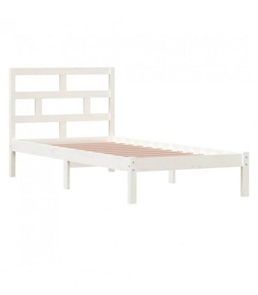 vidaXL Bed Frame | White | Solid Pine Wood | Single | Single Bed Frame — Size: 90 x 200 cm