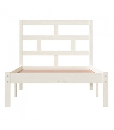 vidaXL Bed Frame | White | Solid Pine Wood | Single | Single Bed Frame — Size: 90 x 200 cm