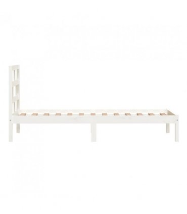 vidaXL Bed Frame | White | Solid Pine Wood | Single | Single Bed Frame — Size: 90 x 200 cm