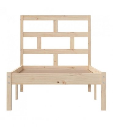 vidaXL Bed Frame | Natural Wood | Solid Pinewood | Small Single | Modern — Size: 75 x 190 cm