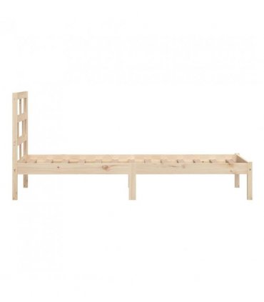 vidaXL Bed Frame | Natural Wood | Solid Pinewood | Small Single | Modern — Size: 75 x 190 cm
