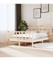3101348 vidaXL Bed Frame without Mattress Solid Wood 140x200 cm (810082+814194) — Colour: natural, Size: 140 x 200 cm