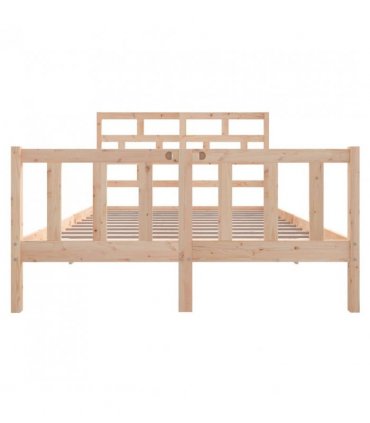 3101348 vidaXL Bed Frame without Mattress Solid Wood 140x200 cm (810082+814194) — Colour: natural, Size: 140 x 200 cm