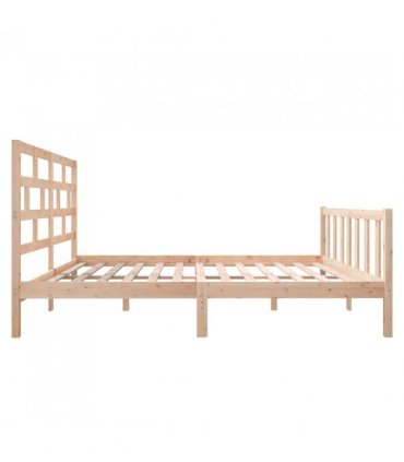 3101348 vidaXL Bed Frame without Mattress Solid Wood 140x200 cm (810082+814194) — Colour: natural, Size: 140 x 200 cm