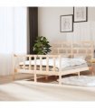3101358 vidaXL Bed Frame without Mattress Solid Wood 160x200 cm (810092+814204) — Colour: natural, Size: 160 x 200 cm