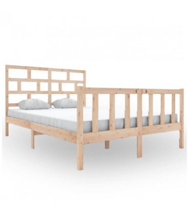 3101358 vidaXL Bed Frame without Mattress Solid Wood 160x200 cm (810092+814204) — Colour: natural, Size: 160 x 200 cm