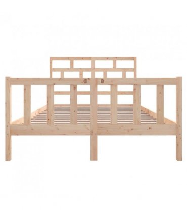 3101358 vidaXL Bed Frame without Mattress Solid Wood 160x200 cm (810092+814204) — Colour: natural, Size: 160 x 200 cm
