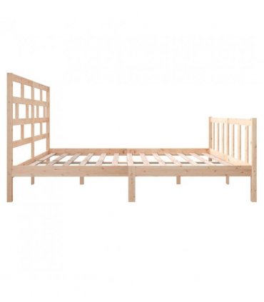 3101358 vidaXL Bed Frame without Mattress Solid Wood 160x200 cm (810092+814204) — Colour: natural, Size: 160 x 200 cm