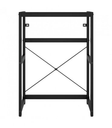 vidaXL Bathroom Washbasin Frame with Built-in Basin Black Iron — Size: 59 x 38 x 83 cm