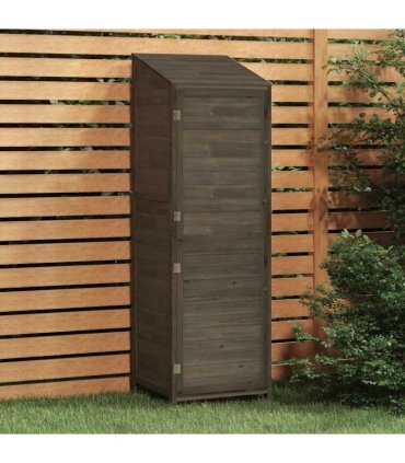 vidaXL Garden Shed Anthracite 55x52x174.5 cm Solid Wood Fir — Size: 55 x 52 x 174.5 cm