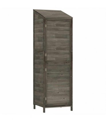 vidaXL Garden Shed Anthracite 55x52x174.5 cm Solid Wood Fir — Size: 55 x 52 x 174.5 cm