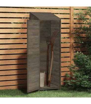 vidaXL Garden Shed Anthracite 55x52x174.5 cm Solid Wood Fir — Size: 55 x 52 x 174.5 cm