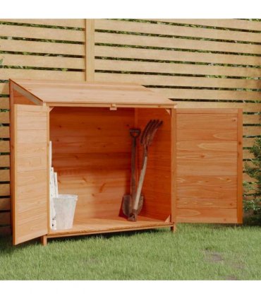 vidaXL Garden Shed Brown 102x52x112 cm Solid Wood Fir — Size: 102 x 52 x 112 cm