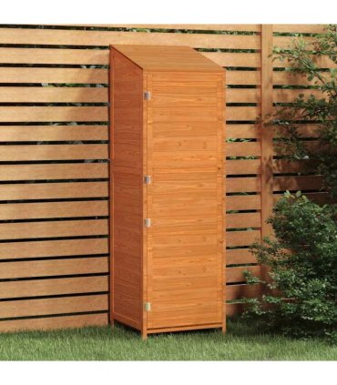 vidaXL Garden Shed Brown 55x52x174.5 cm Solid Wood Fir — Size: 55 x 52 x 174.5 cm