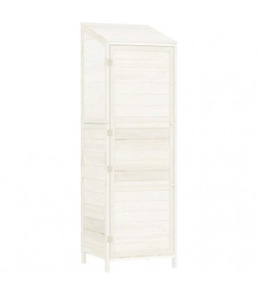 vidaXL Garden Shed White 55x52x174.5 cm Solid Wood Fir — Size: 55 x 52 x 174.5 cm