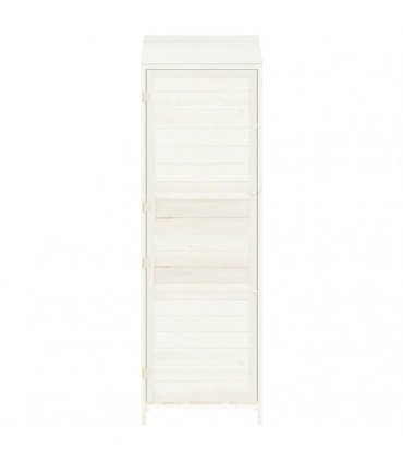 vidaXL Garden Shed White 55x52x174.5 cm Solid Wood Fir — Size: 55 x 52 x 174.5 cm