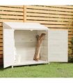 vidaXL Garden Shed White 102x52x112 cm Solid Wood Fir — Size: 102 x 52 x 112 cm