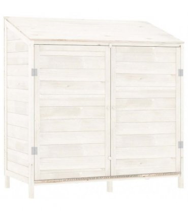 vidaXL Garden Shed White 102x52x112 cm Solid Wood Fir — Size: 102 x 52 x 112 cm