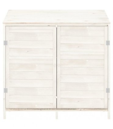 vidaXL Garden Shed White 102x52x112 cm Solid Wood Fir — Size: 102 x 52 x 112 cm