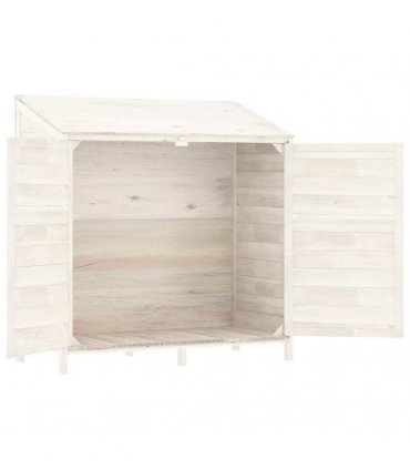 vidaXL Garden Shed White 102x52x112 cm Solid Wood Fir — Size: 102 x 52 x 112 cm