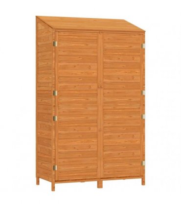 vidaXL Garden Shed Brown 102x52x174.5 cm Solid Wood Fir — Size: 102 x 52 x 174.5 cm