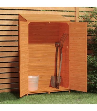 vidaXL Garden Shed Brown 102x52x174.5 cm Solid Wood Fir — Size: 102 x 52 x 174.5 cm