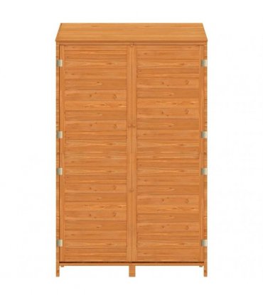 vidaXL Garden Shed Brown 102x52x174.5 cm Solid Wood Fir — Size: 102 x 52 x 174.5 cm