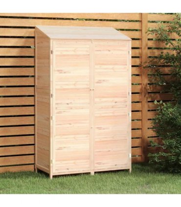 vidaXL Garden Shed 102x52x174.5 cm Solid Wood Fir — Colour: natural, Size: 102 x 52 x 174.5 cm