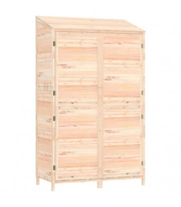 vidaXL Garden Shed 102x52x174.5 cm Solid Wood Fir — Colour: natural, Size: 102 x 52 x 174.5 cm