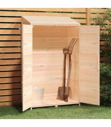 vidaXL Garden Shed 102x52x174.5 cm Solid Wood Fir — Colour: natural, Size: 102 x 52 x 174.5 cm
