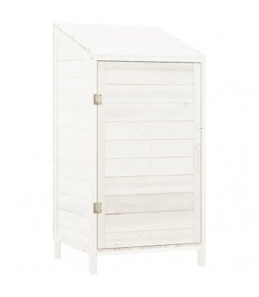 vidaXL Garden Shed | White | Solid fir wood | Small | Garden Shed | Rectangular — Size: 55 x 52 x 112 cm