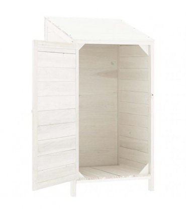 vidaXL Garden Shed | White | Solid fir wood | Small | Garden Shed | Rectangular — Size: 55 x 52 x 112 cm