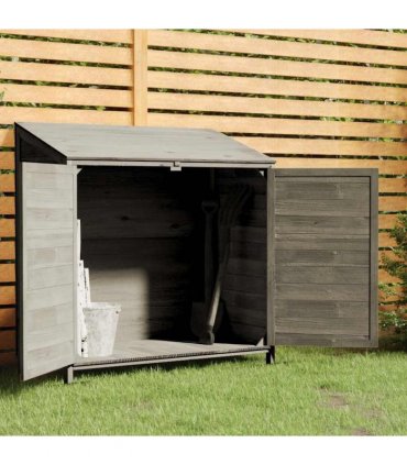 vidaXL Garden Shed Anthracite 102x52x112 cm Solid Wood Fir — Size: 102 x 52 x 112 cm