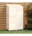 vidaXL Garden Shed White 102x52x174.5 cm Solid Wood Fir — Size: 102 x 52 x 174.5 cm