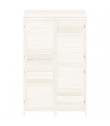 vidaXL Garden Shed White 102x52x174.5 cm Solid Wood Fir — Size: 102 x 52 x 174.5 cm