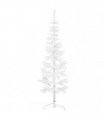 vidaXL Slim Artificial Half Christmas Tree with Stand White 150 cm