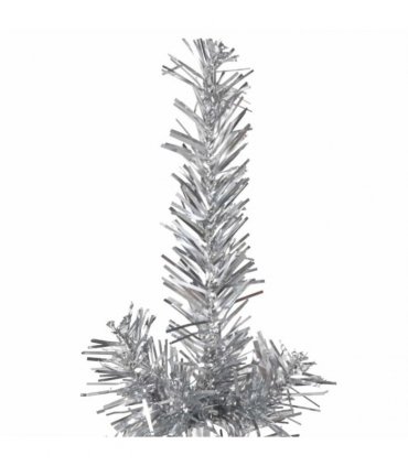 vidaXL Slim Artificial Half Christmas Tree with Stand Silver 240 cm