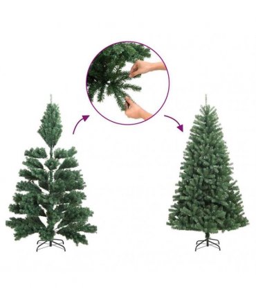 vidaXL Slim Artificial Half Christmas Tree with Flocked Snow 180 cm — Colour: white and green