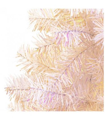 vidaXL Artificial Christmas Tree with Iridescent Tips White 240 cm PVC — Size: 240 x 120 cm