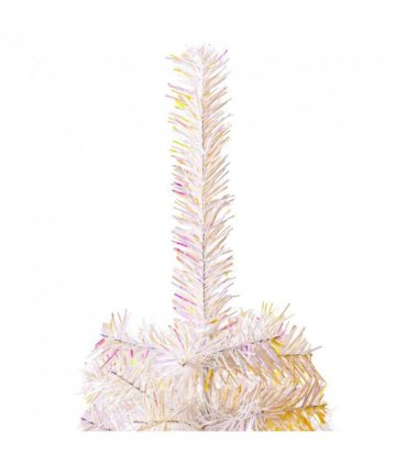 vidaXL Artificial Christmas Tree with Iridescent Tips White 240 cm PVC — Size: 240 x 120 cm