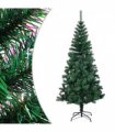 vidaXL Christmas Tree | Green with Iridescent Tips | PVC, Steel | Large — Size: 210 x 110 cm