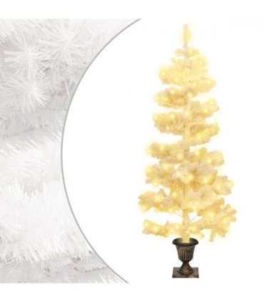 vidaXL Swirl Christmas Tree | White | PVC, Steel | Medium | Swirl Christmas Tree — Size: 120 x 65 cm