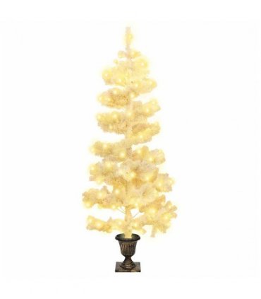 vidaXL Swirl Christmas Tree | White | PVC, Steel | Medium | Swirl Christmas Tree — Size: 120 x 65 cm