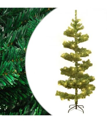 vidaXL Swirl Pre-lit Christmas Tree with Stand Green 180 cm PVC — Size: 180 x 95 cm