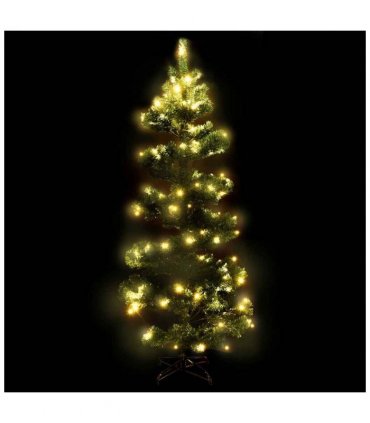 vidaXL Swirl Pre-lit Christmas Tree with Stand Green 180 cm PVC — Size: 180 x 95 cm