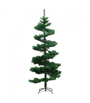 vidaXL Swirl Pre-lit Christmas Tree with Stand Green 180 cm PVC — Size: 180 x 95 cm