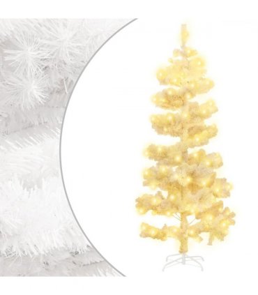 vidaXL Swirl Pre-lit Christmas Tree with Stand White 150 cm PVC — Size: 150 x 80 cm