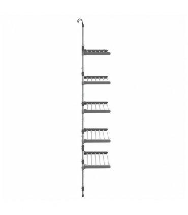 vidaXL 5-Tier Hanging Laundry Drying Rack Aluminium — Size: 50 x 25 x 187 cm