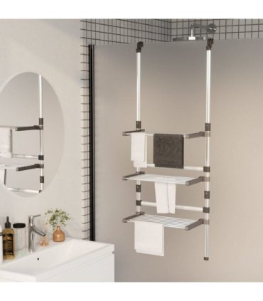 vidaXL 3-Tier Hanging Laundry Drying Rack Aluminium — Size: 50 x 25 x 135 cm