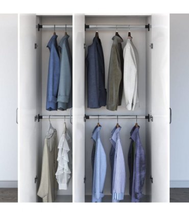 vidaXL Telescopic Wardrobe Rails 4 pcs Silver 58-100 cm
